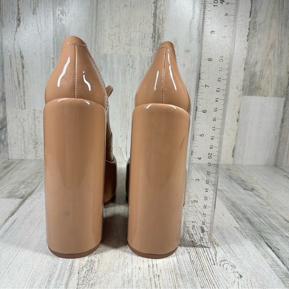 New Schutz Zayne Mary Jane Patent Platform Pump in Nude #201 - Picture 10 of 11